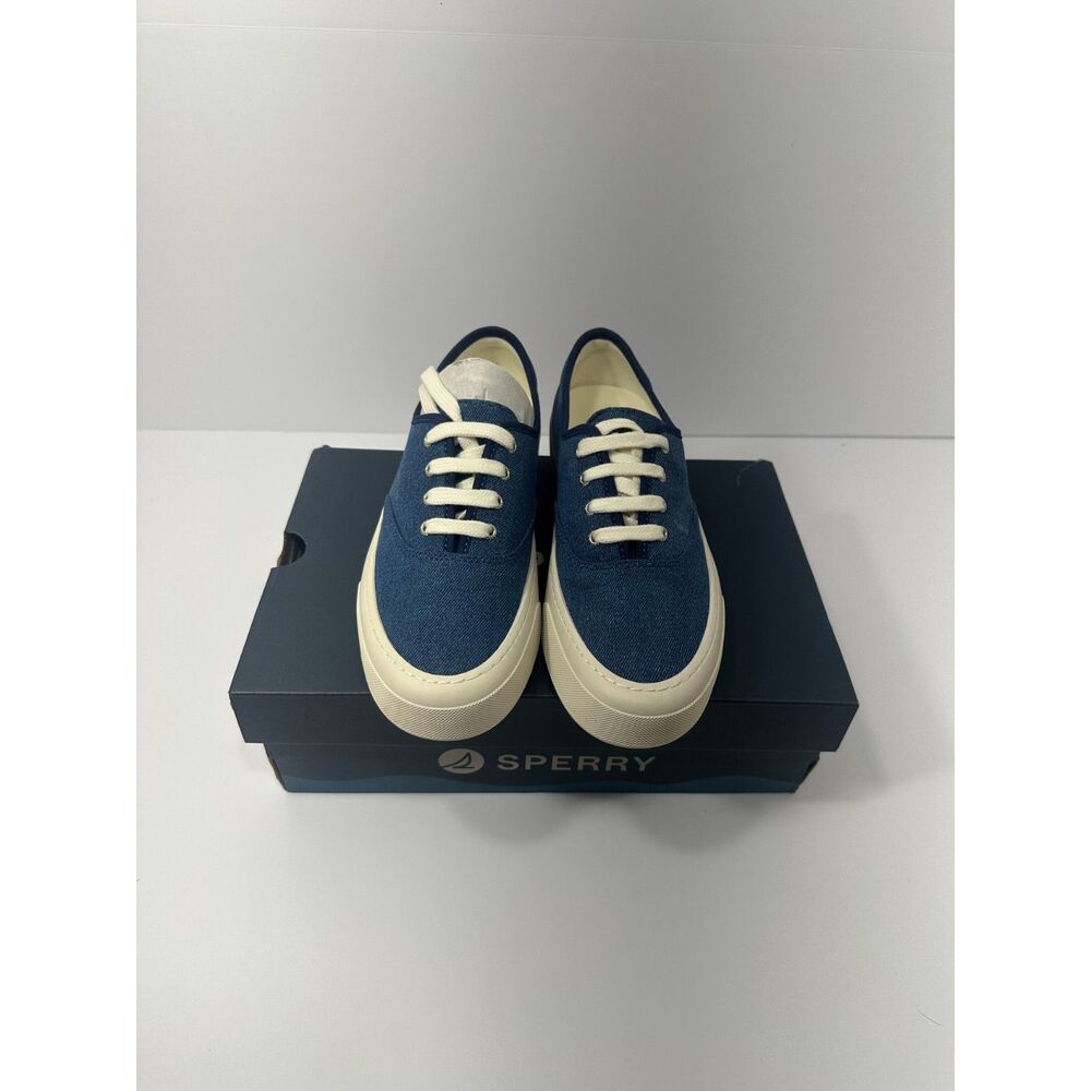 Sperry Candy CVO Women’s 6.5 Denim Blue Canvas Sneakers New With Box
